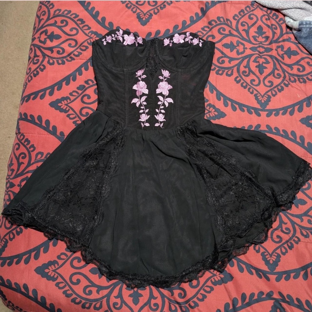 Outcast Crescent Corset Mini Dress - Picture 2 of 7